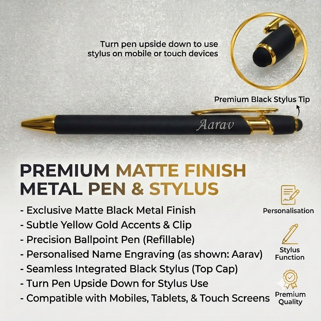 Personalized Matte Metal Ballpoint Stylus Pen