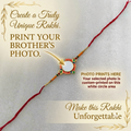 Personalized Photo Printed Rakhi for Brother | Custom Picture Colorful Floral Frame Rakhi