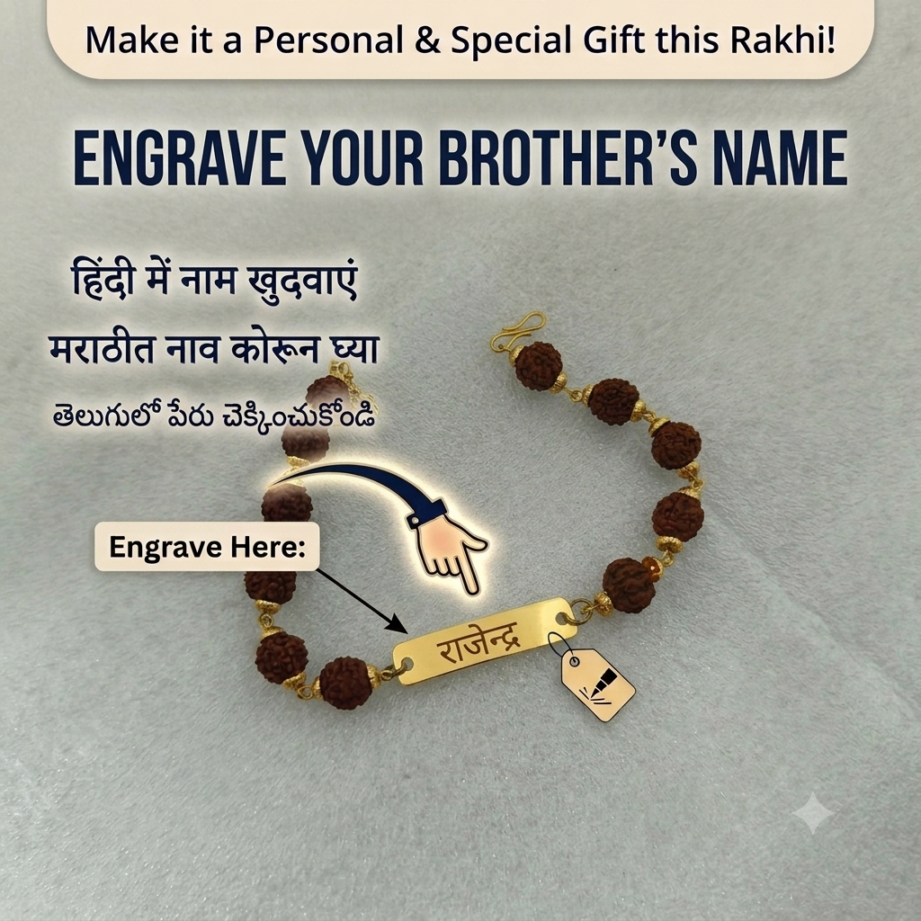 Elegant Rudraksha Name Rakhi