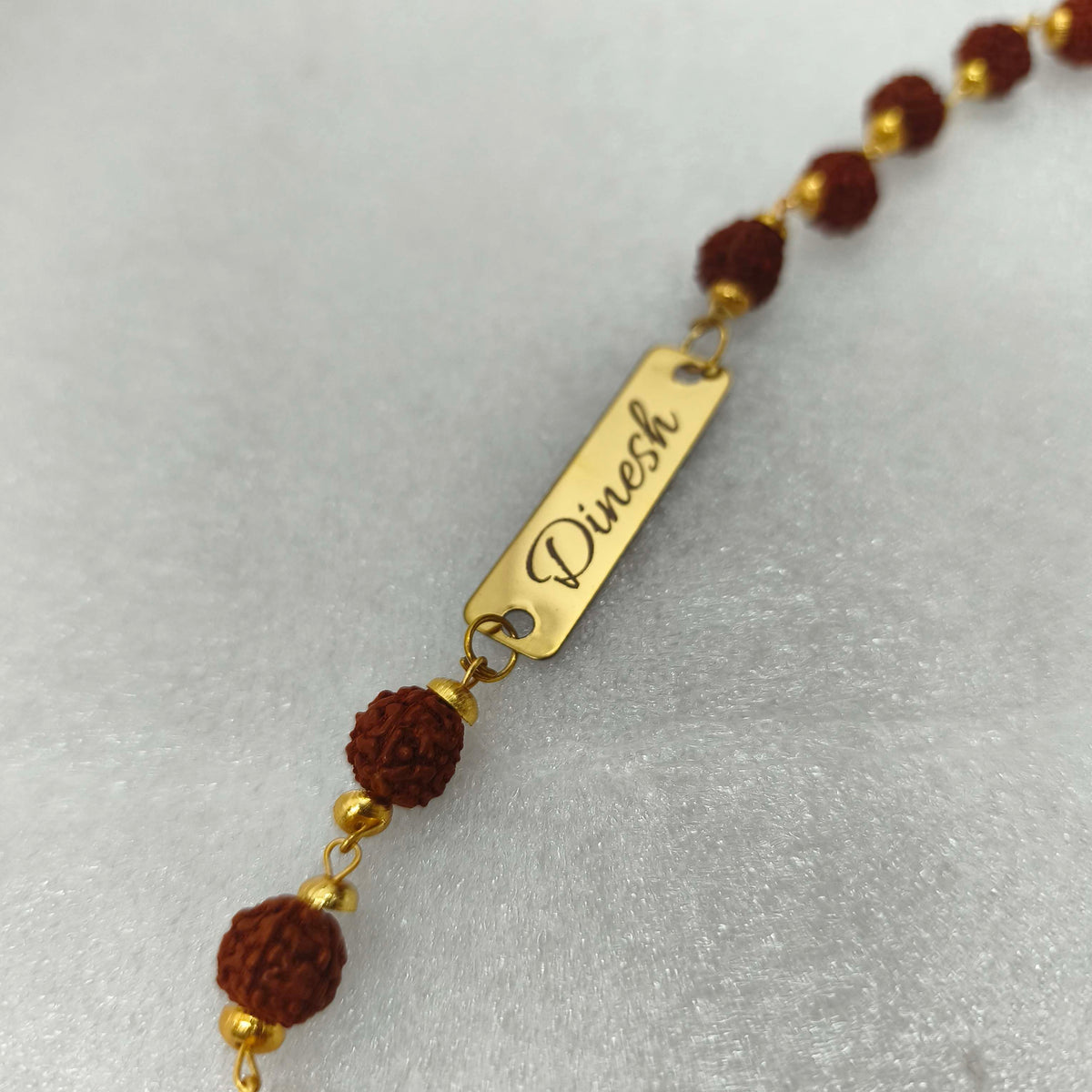Elegant Rudraksha Name Rakhi
