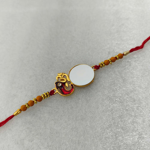 Custom Photo Printed Divine Ganesha & Om Rakhi for Brother