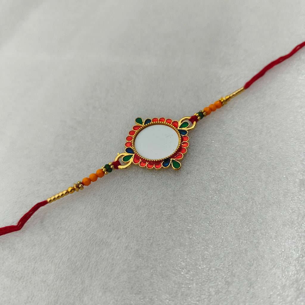 Personalized Photo Printed Rakhi for Brother | Custom Picture Colorful Floral Frame Rakhi