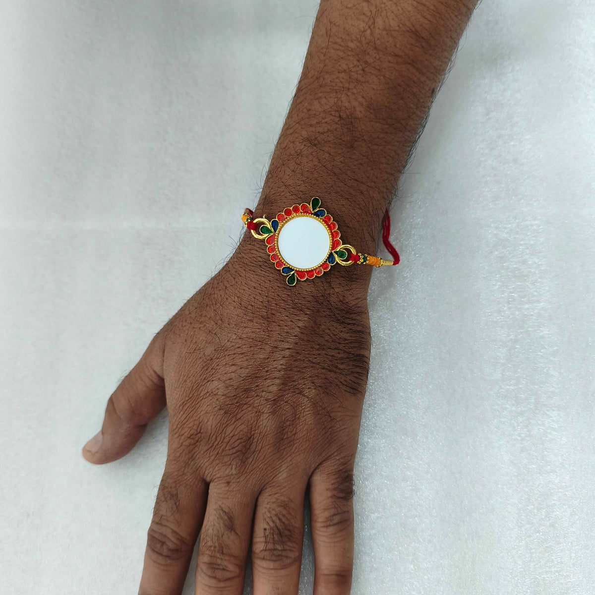 Personalized Photo Printed Rakhi for Brother | Custom Picture Colorful Floral Frame Rakhi